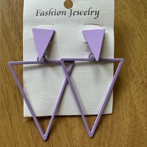 NWT purple triangle dangle earrings
